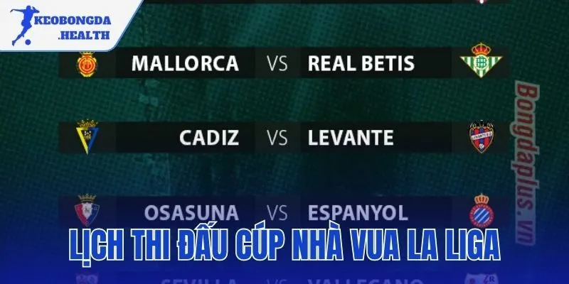 Lịch Thi Đấu Cúp Nhà Vua La Liga | Cập Nhật Tỷ Số Và Nhánh Đấu